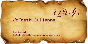 Éreth Julianna névjegykártya
